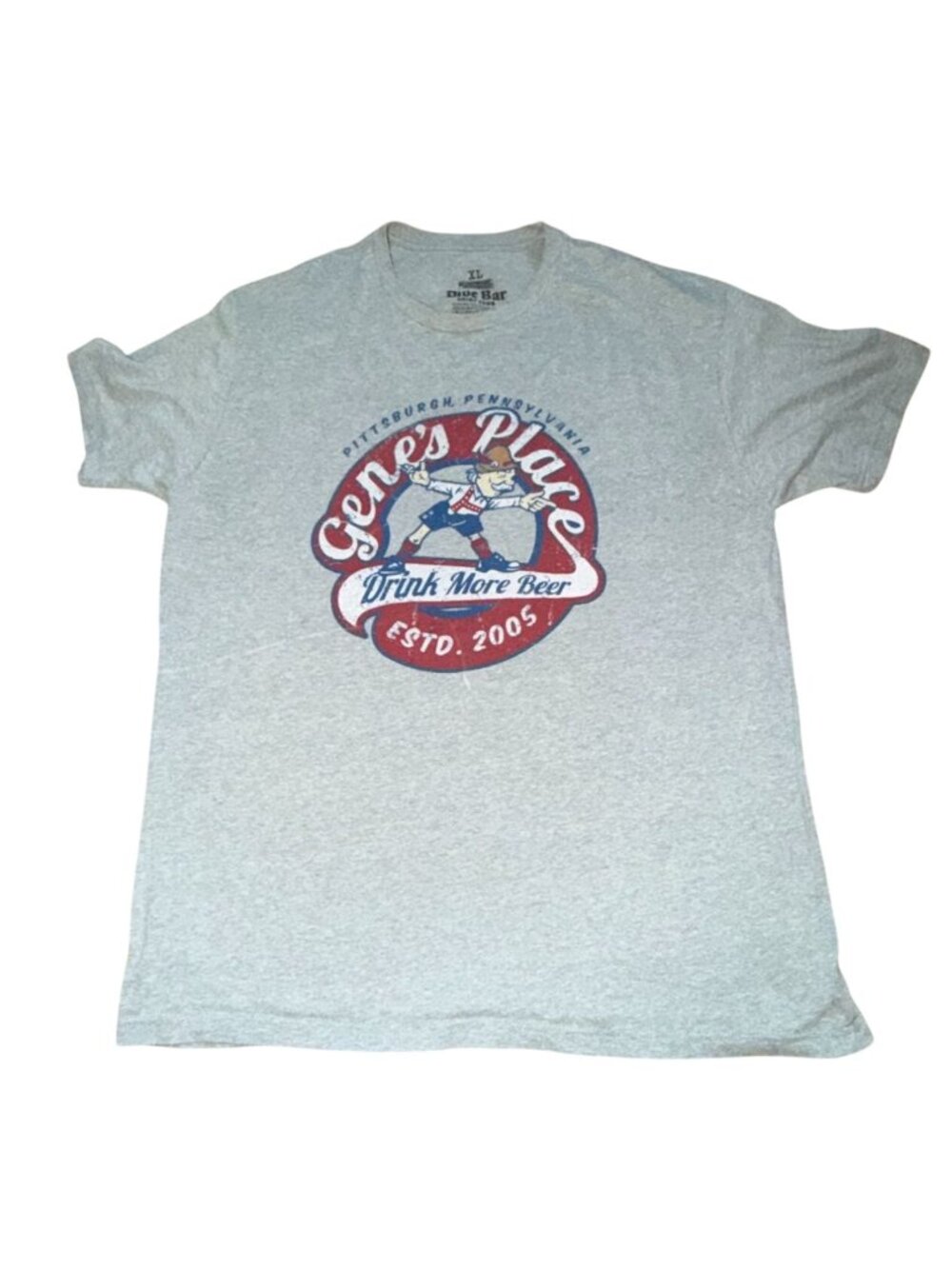 Dive Bar Shirt Club-Gene's Place-Pittsburgh, PA-Mens T-Shirt-XL-Gray-GUC
